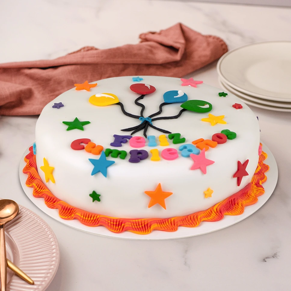 [020020010010003] TORTA FIESTA DE GLOBOS (MEDIANO, VAINILLA)