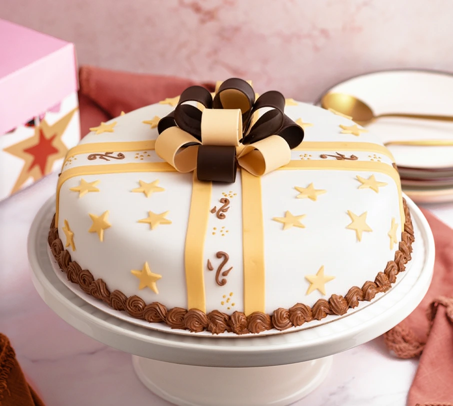 [020020010010006] TORTA ESTRELLA DORADA (MINI, VAINILLA)