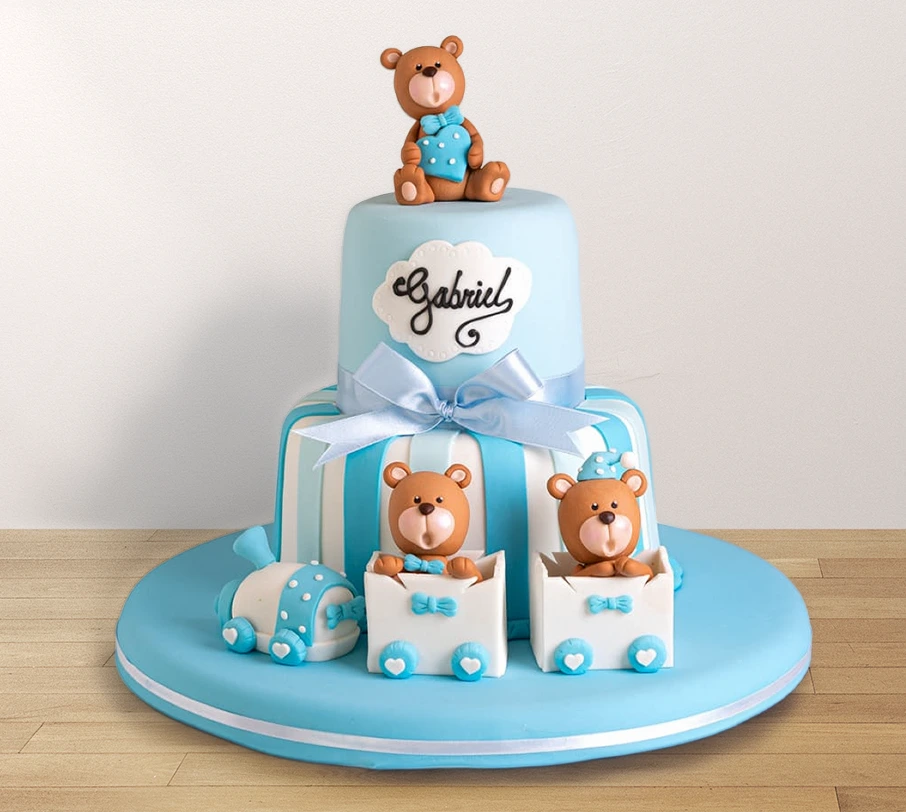 [020020020010129] TORTA TEDDY CELESTE (VAINILLA)