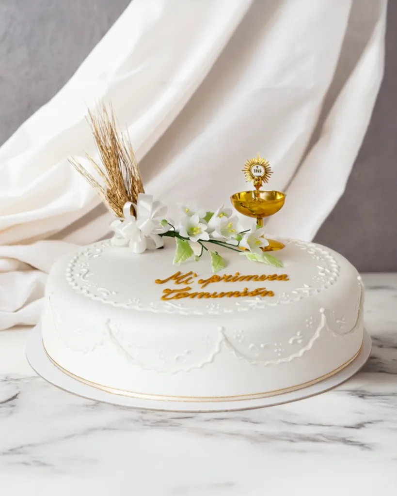 [020020020010018] TORTA FLOR DE COMUNION (MEDIANO, VAINILLA)