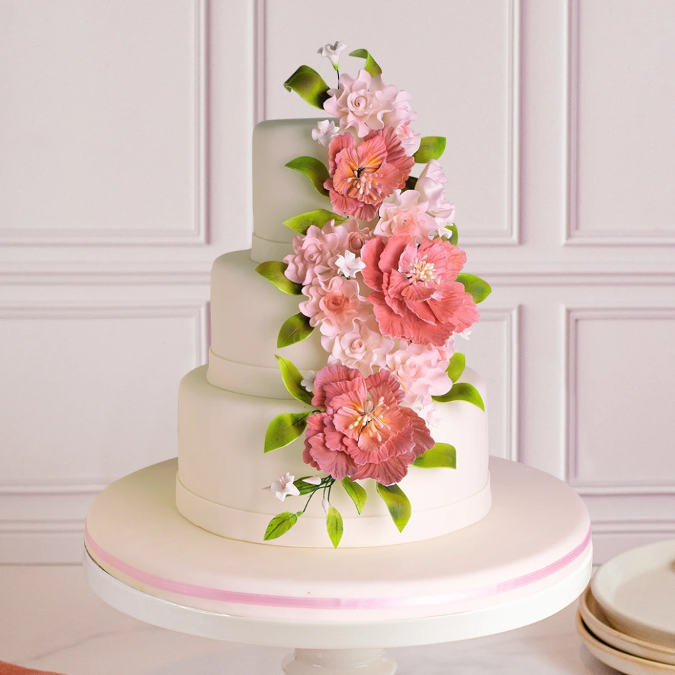 [020020020010030] TORTA PUREZA FLORAL (2 PISOS, VAINILLA)